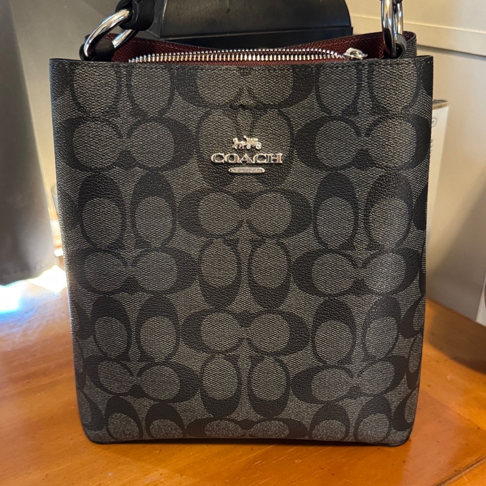 Coach Black and Gray Signature Crossbody